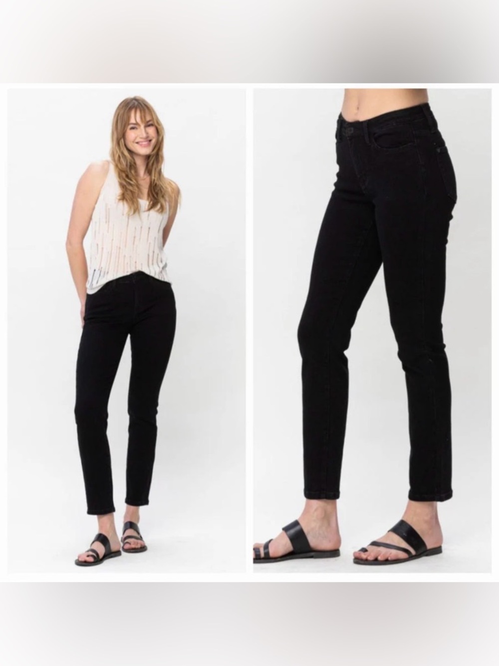 Judy Blue Jet Black Midrise Slim Jeans Size 15 / 32 NWOT